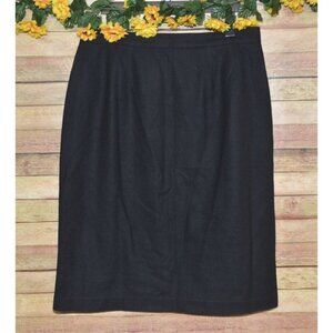 Vintage Prophesy Womens Black Wool Midi Pencil Skirt Size 20W Career Academia